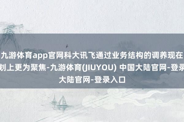 九游体育app官网科大讯飞通过业务结构的调养现在在规划上更为聚焦-九游体育(JIUYOU) 中国大陆官网-登录入口