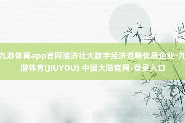 九游体育app官网接济壮大数字经济范畴优质企业-九游体育(JIUYOU) 中国大陆官网-登录入口