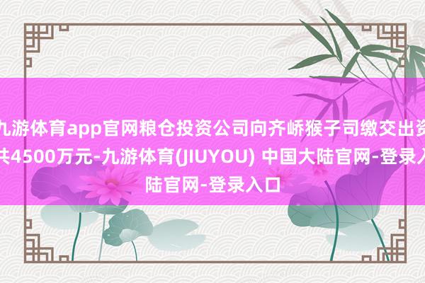 九游体育app官网粮仓投资公司向齐峤猴子司缴交出资款共4500万元-九游体育(JIUYOU) 中国大陆官网-登录入口
